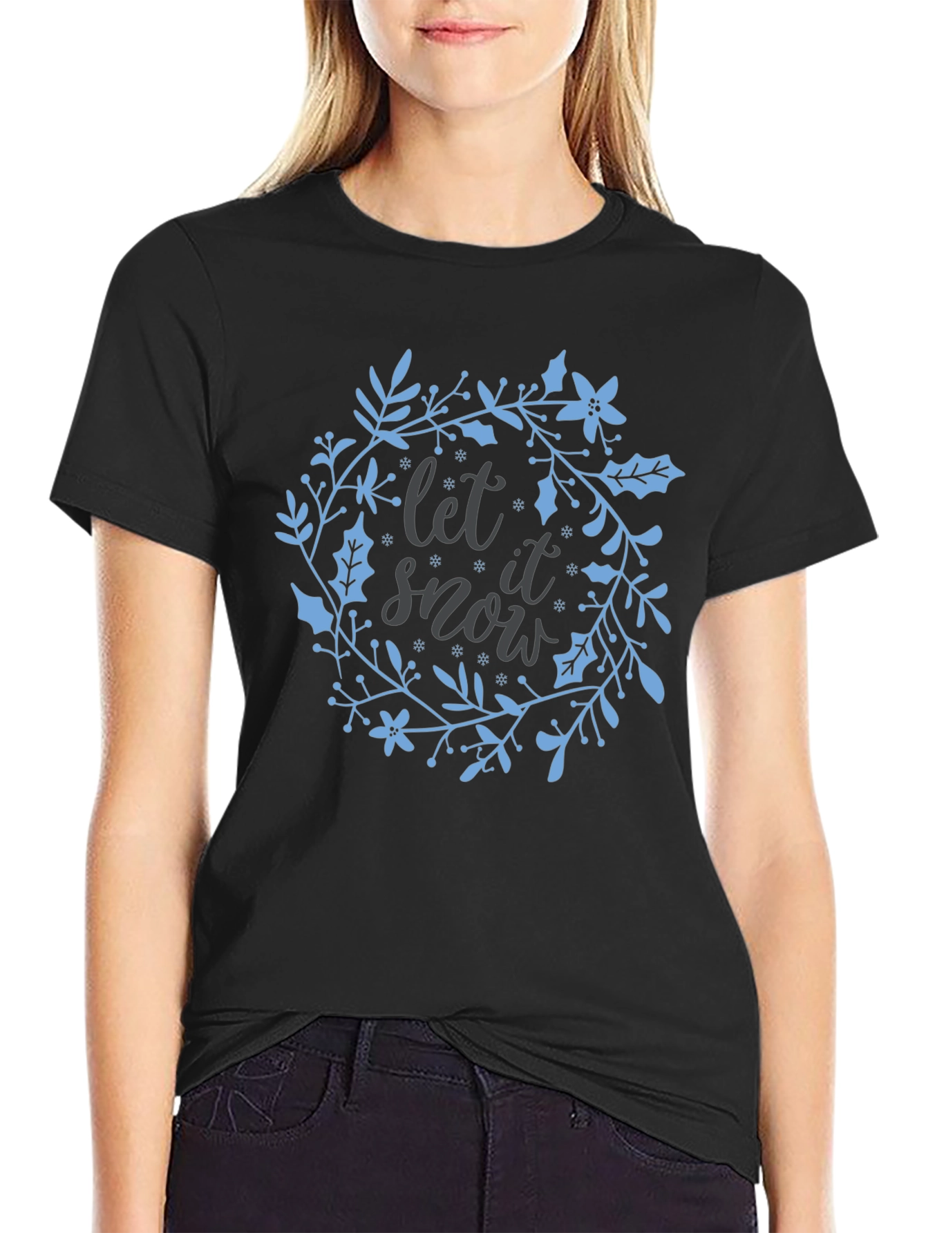 Festive Let it Snow Graphic Tee - Holiday Cheer