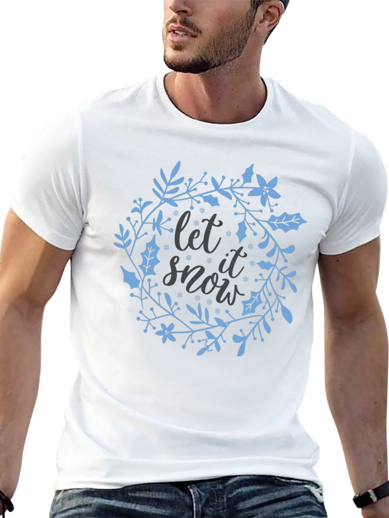 Festive Let it Snow Graphic Tee - Holiday Cheer