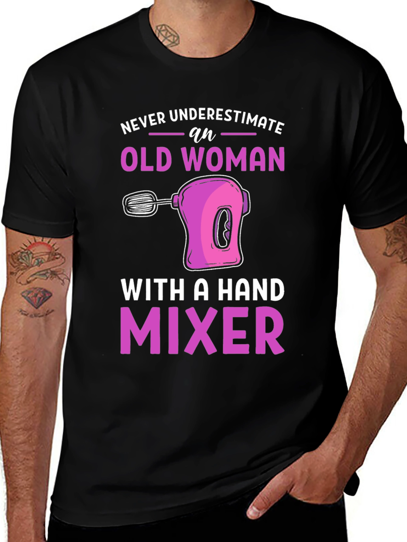 Old Woman Hand Mixer Graphic Tee