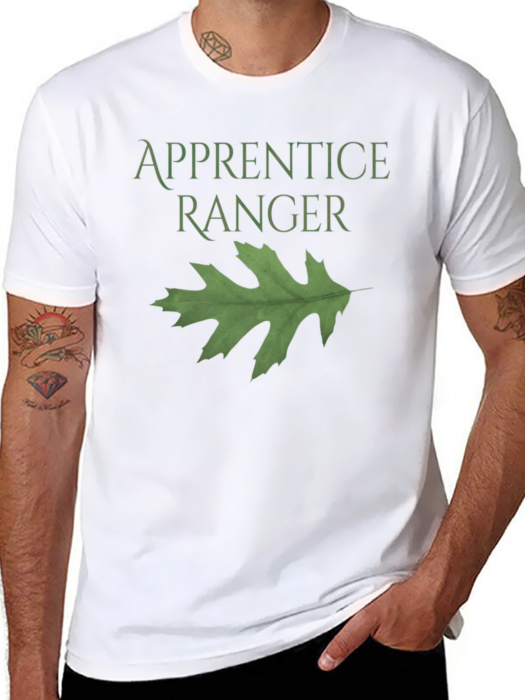 Apprentice Ranger Black T-Shirt with Leaf Design