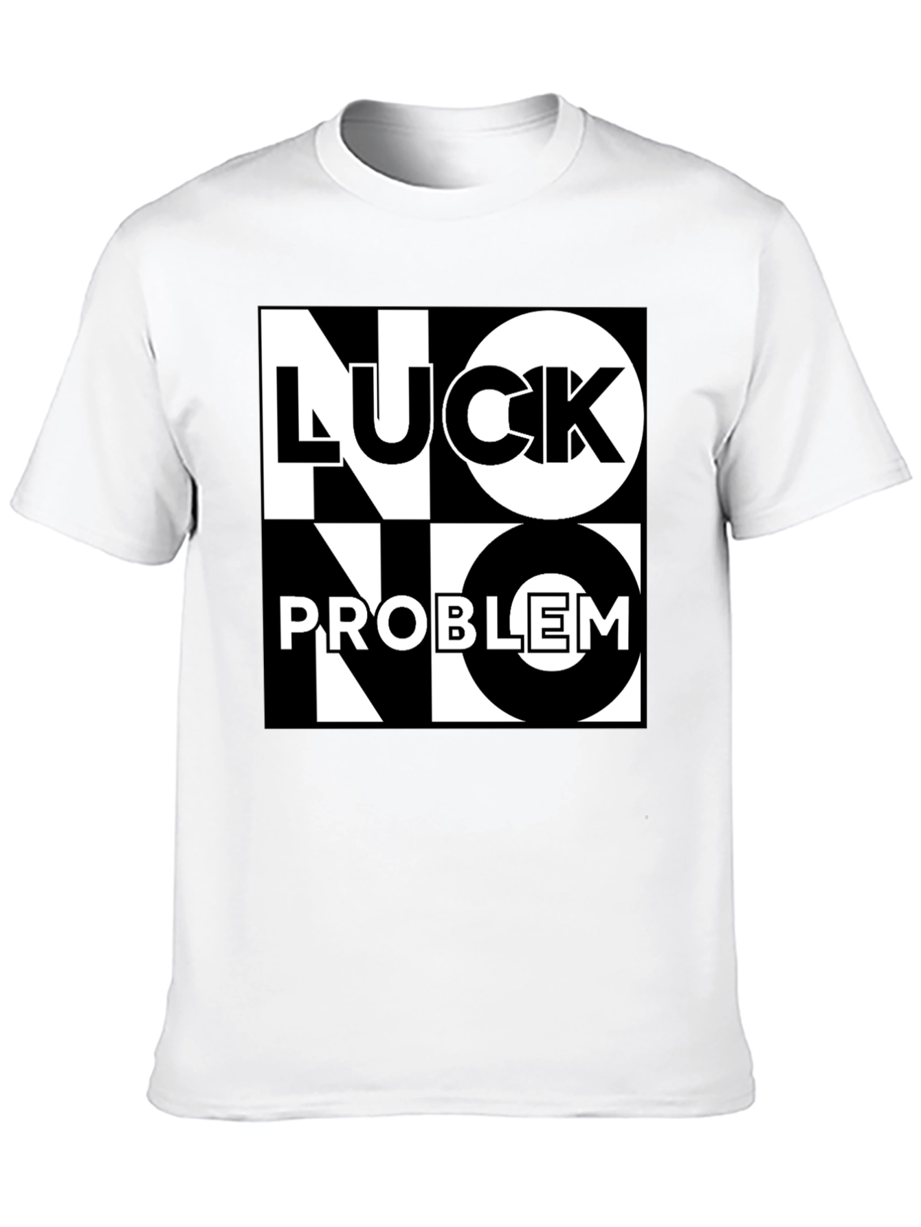 No Luck No Problem Black Graphic Tee
