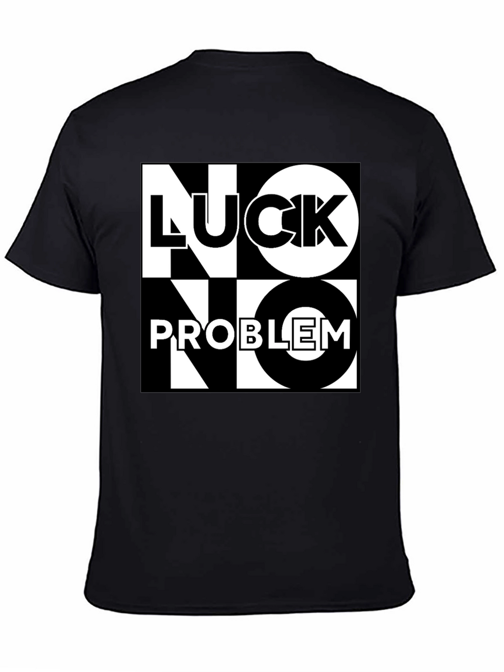 No Luck No Problem Black Graphic Tee