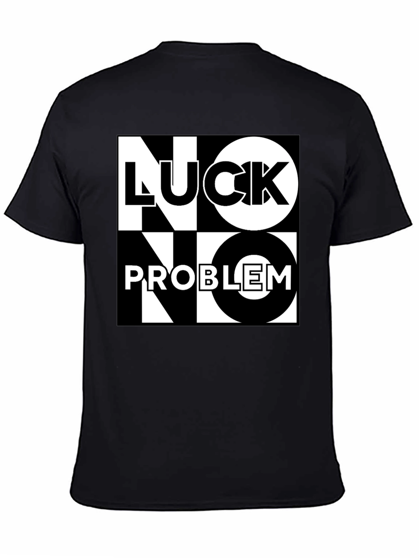 No Luck No Problem Black Graphic Tee