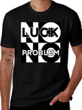 No Luck No Problem Black Graphic Tee