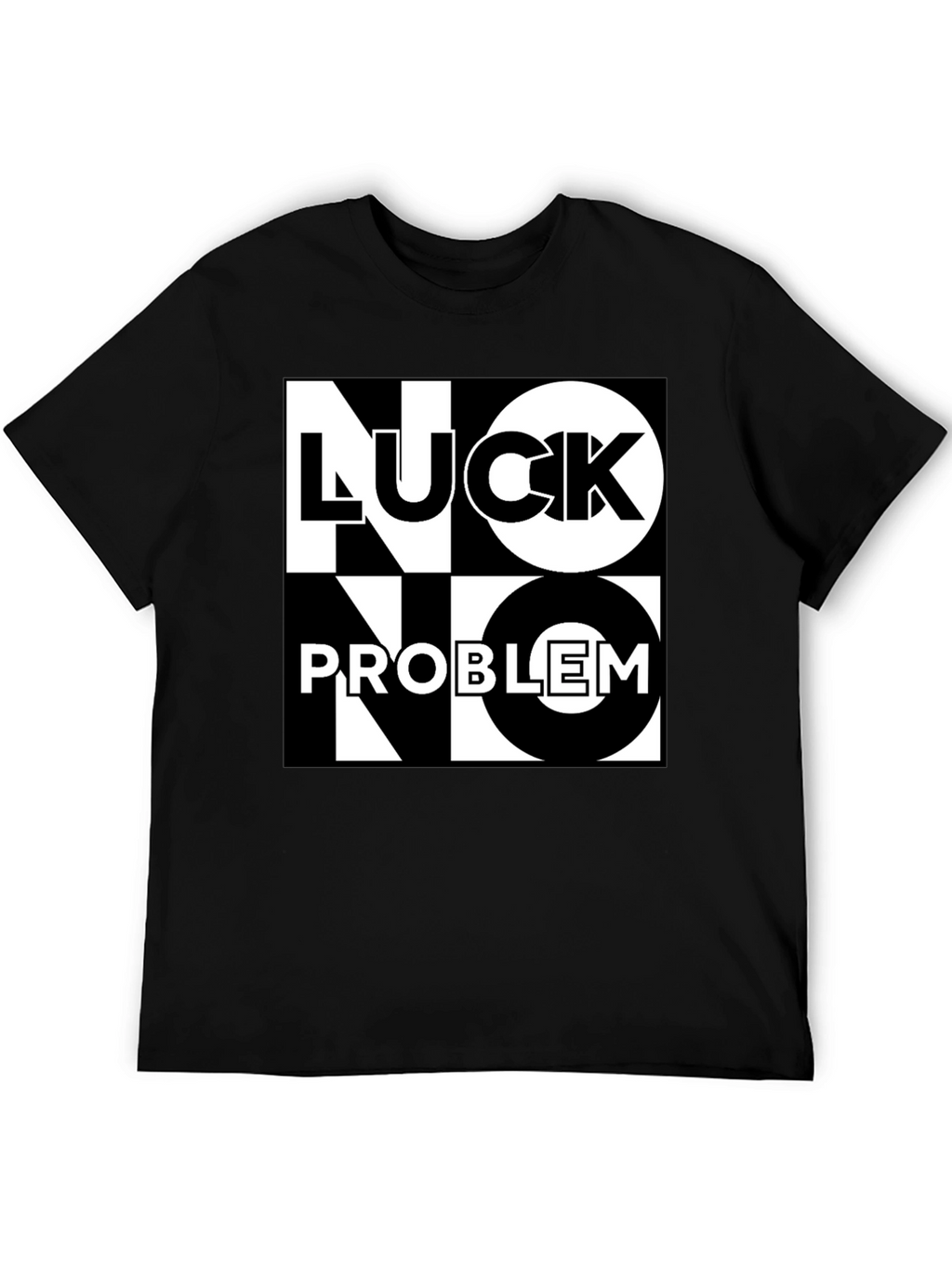 No Luck No Problem Black Graphic Tee