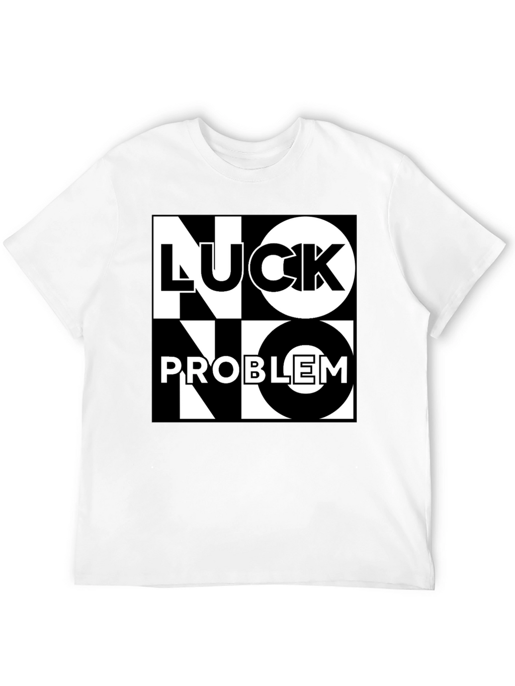 No Luck No Problem Black Graphic Tee