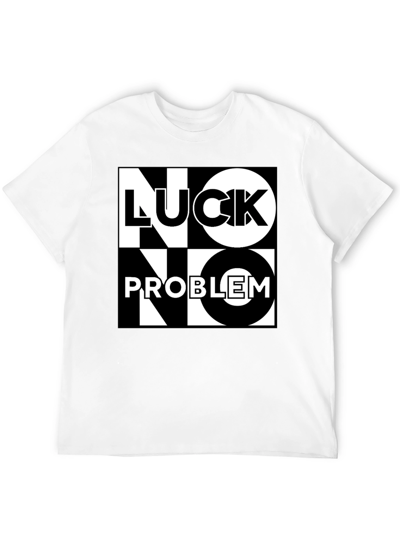 No Luck No Problem Black Graphic Tee