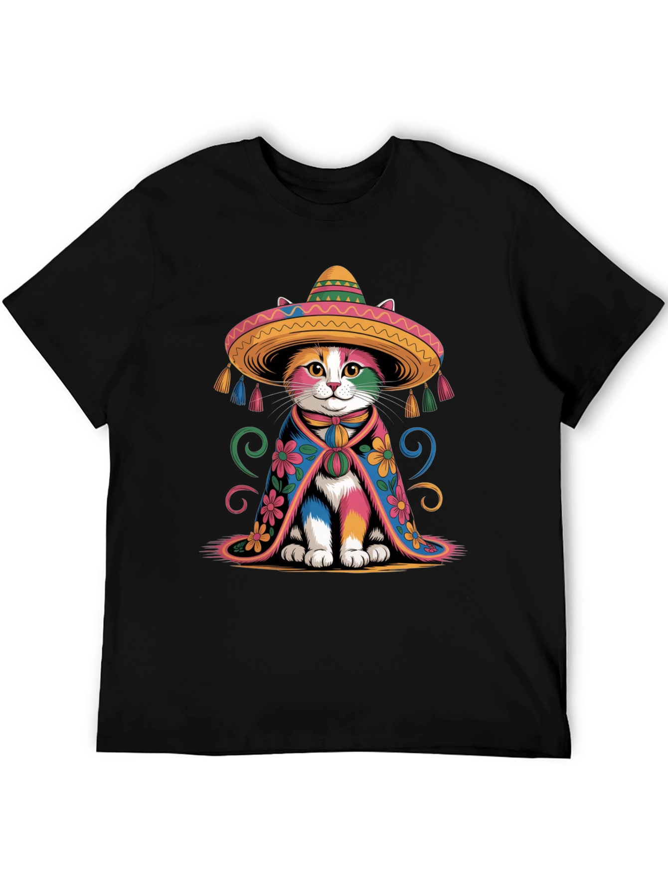Colorful Cat Sombrero T-Shirt