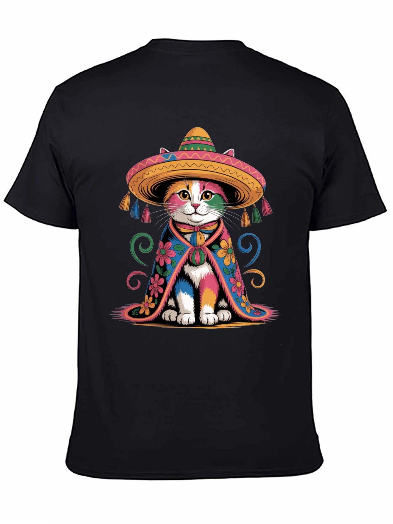 Colorful Cat Sombrero T-Shirt