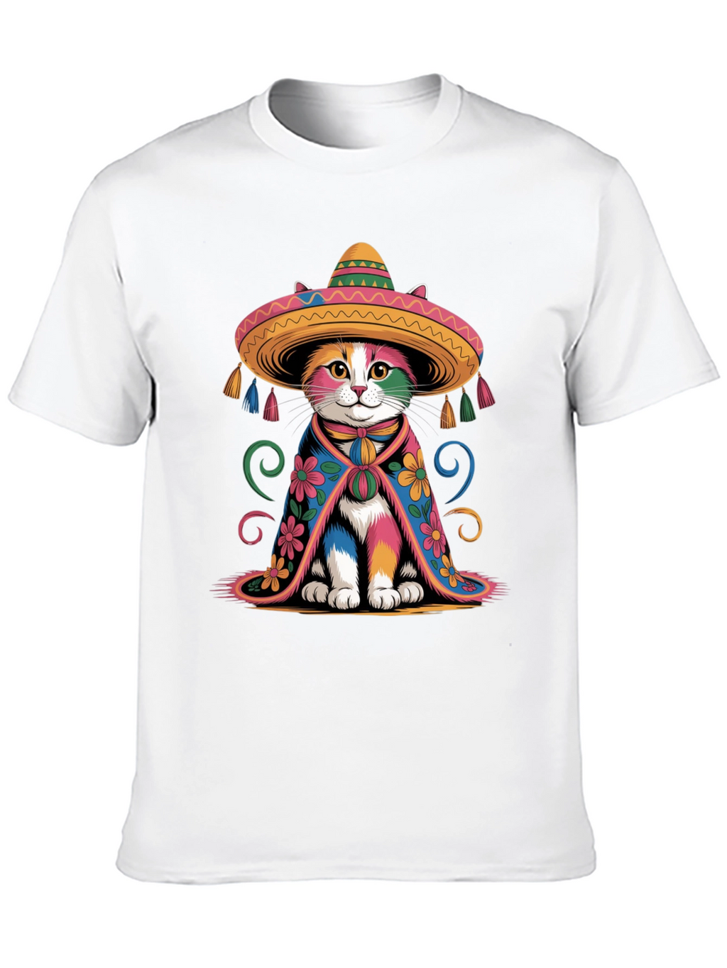 Colorful Cat Sombrero T-Shirt