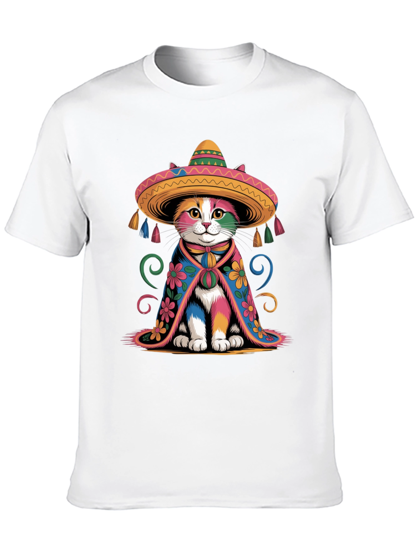 Colorful Cat Sombrero T-Shirt