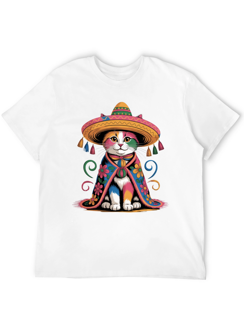 Colorful Cat Sombrero T-Shirt