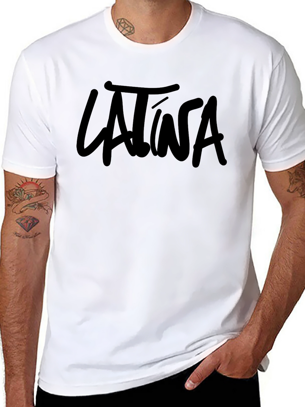Latina Script Tee - Bold Black T-Shirt