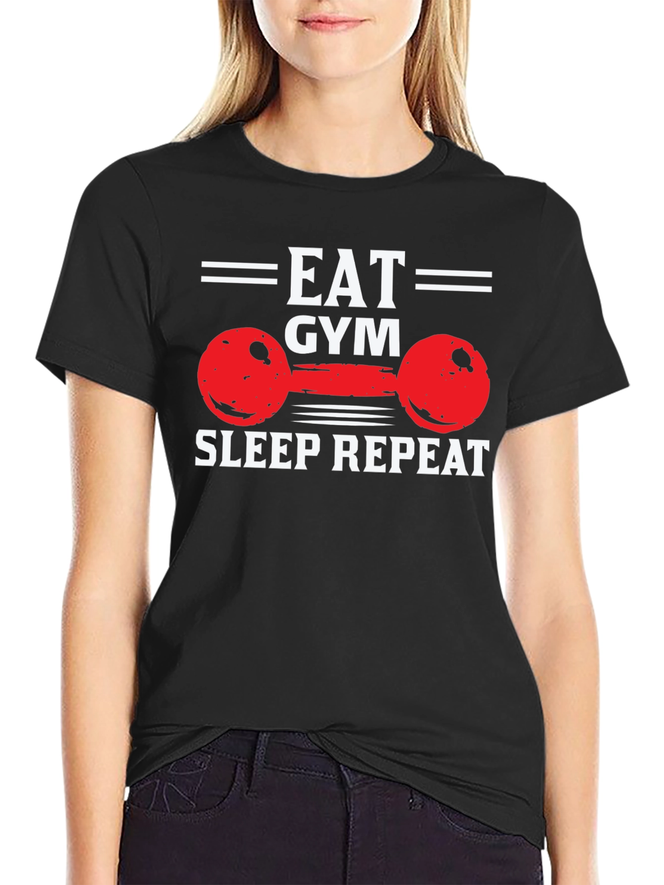 Eat Gym Sleep Repeat Graphic Tee - Workout Motivation