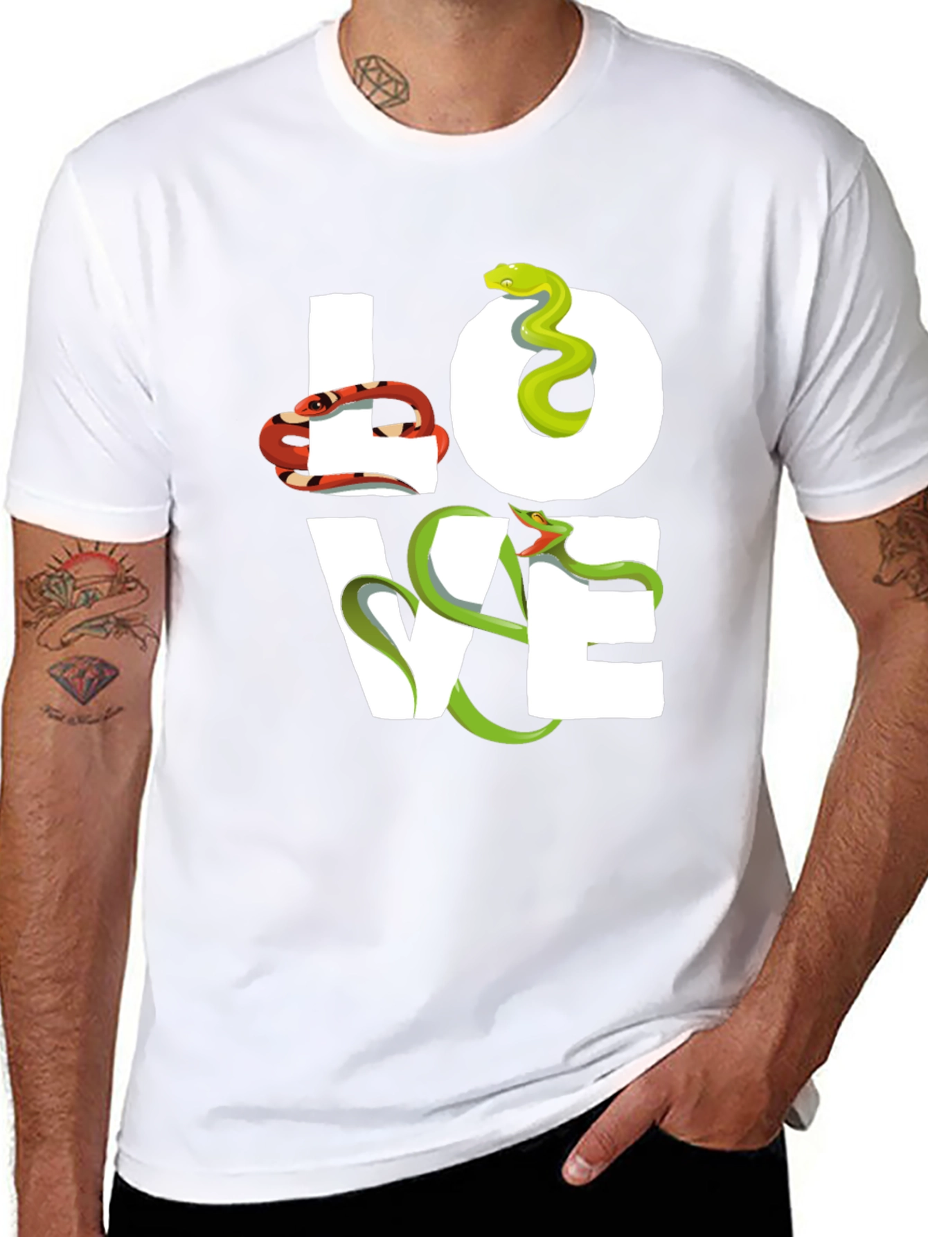 Snakes LOVE Graphic T-Shirt - Unisex Crew Neck Tee