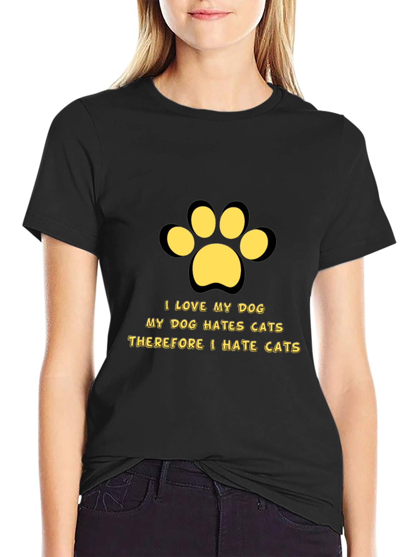 Dog Lover T-Shirt - I Love My Dog I Hate Cats!