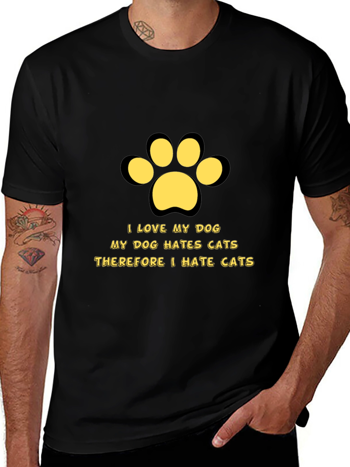 Dog Lover T-Shirt - I Love My Dog I Hate Cats!