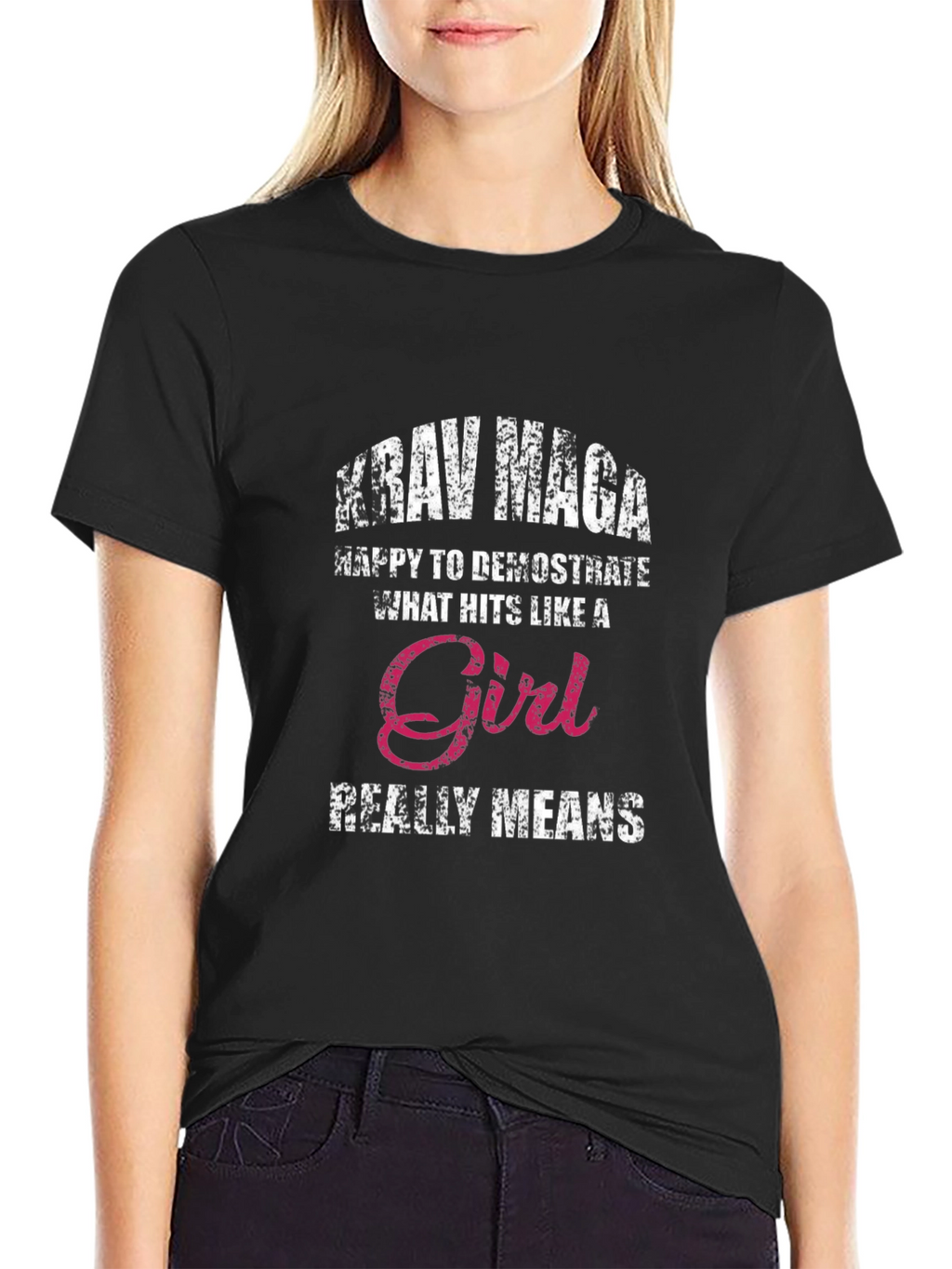 Krav Maga Hits Like A Girl Graphic T-Shirt