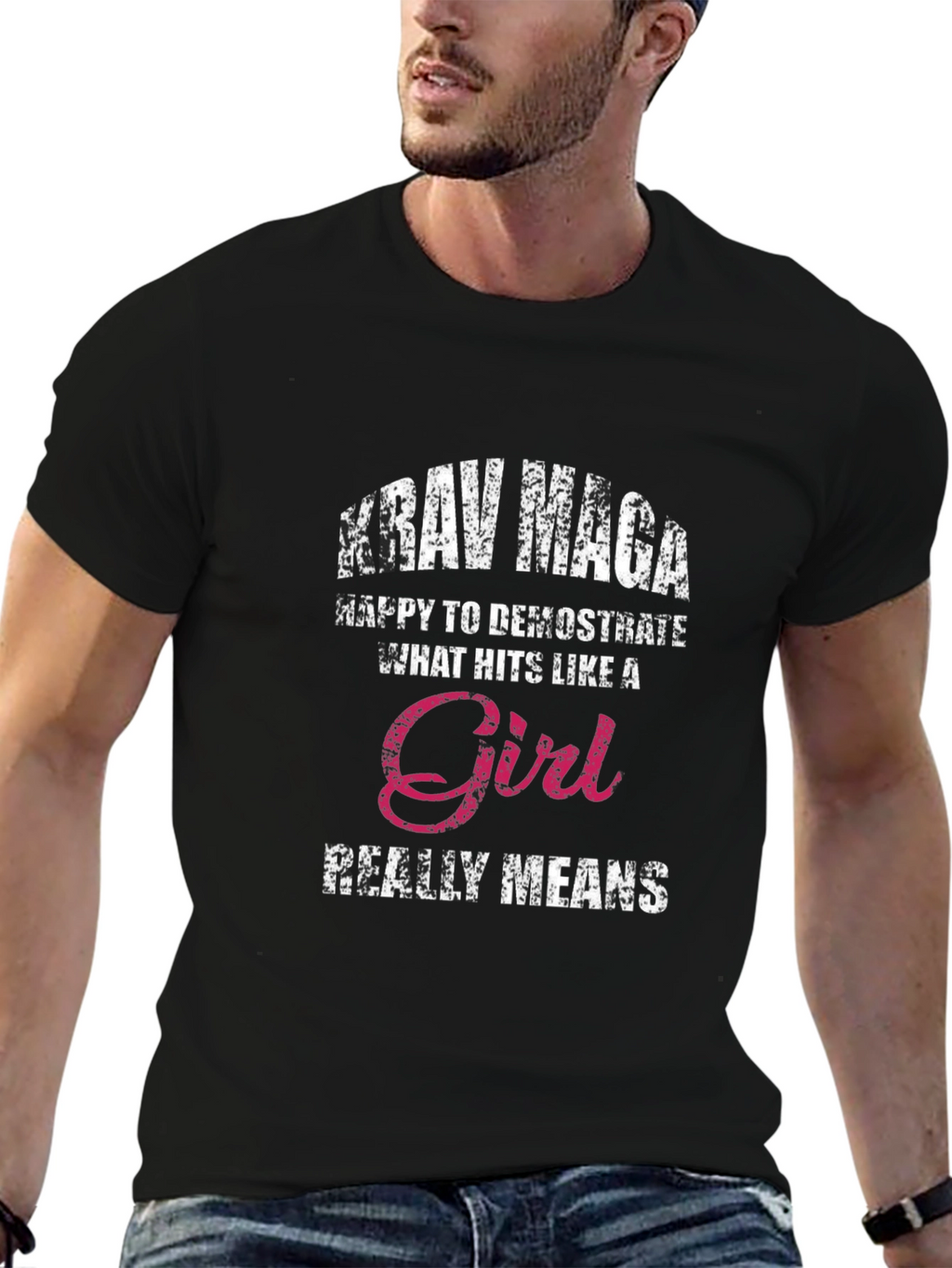 Krav Maga Hits Like A Girl Graphic T-Shirt