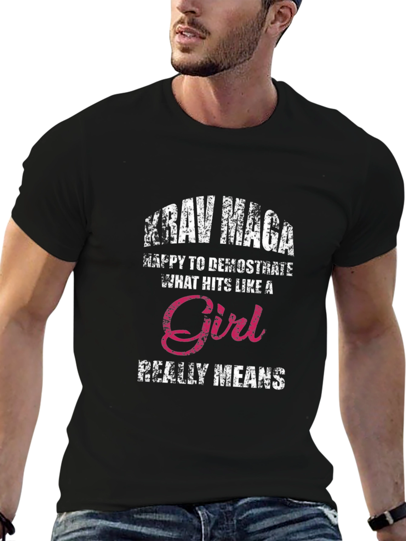 Krav Maga Hits Like A Girl Graphic T-Shirt