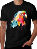 Watercolor Parrot Graphic T-Shirt
