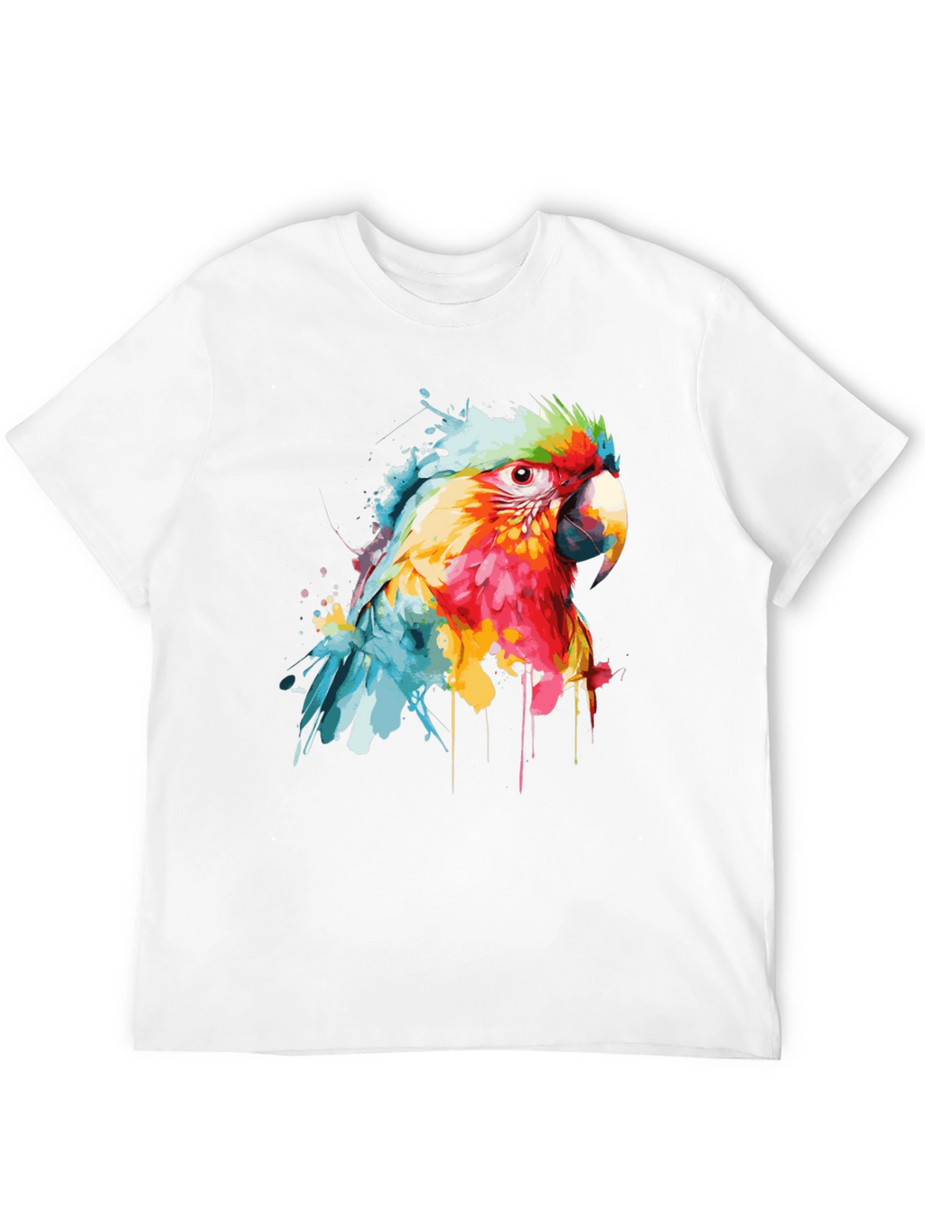 Watercolor Parrot Graphic T-Shirt