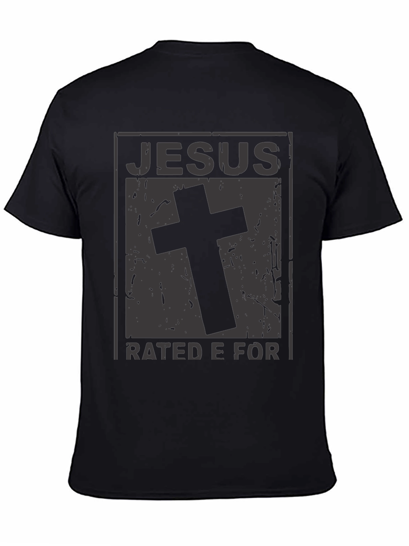 Jesus Rated E For Everyone Black Graphic T-Shirt
