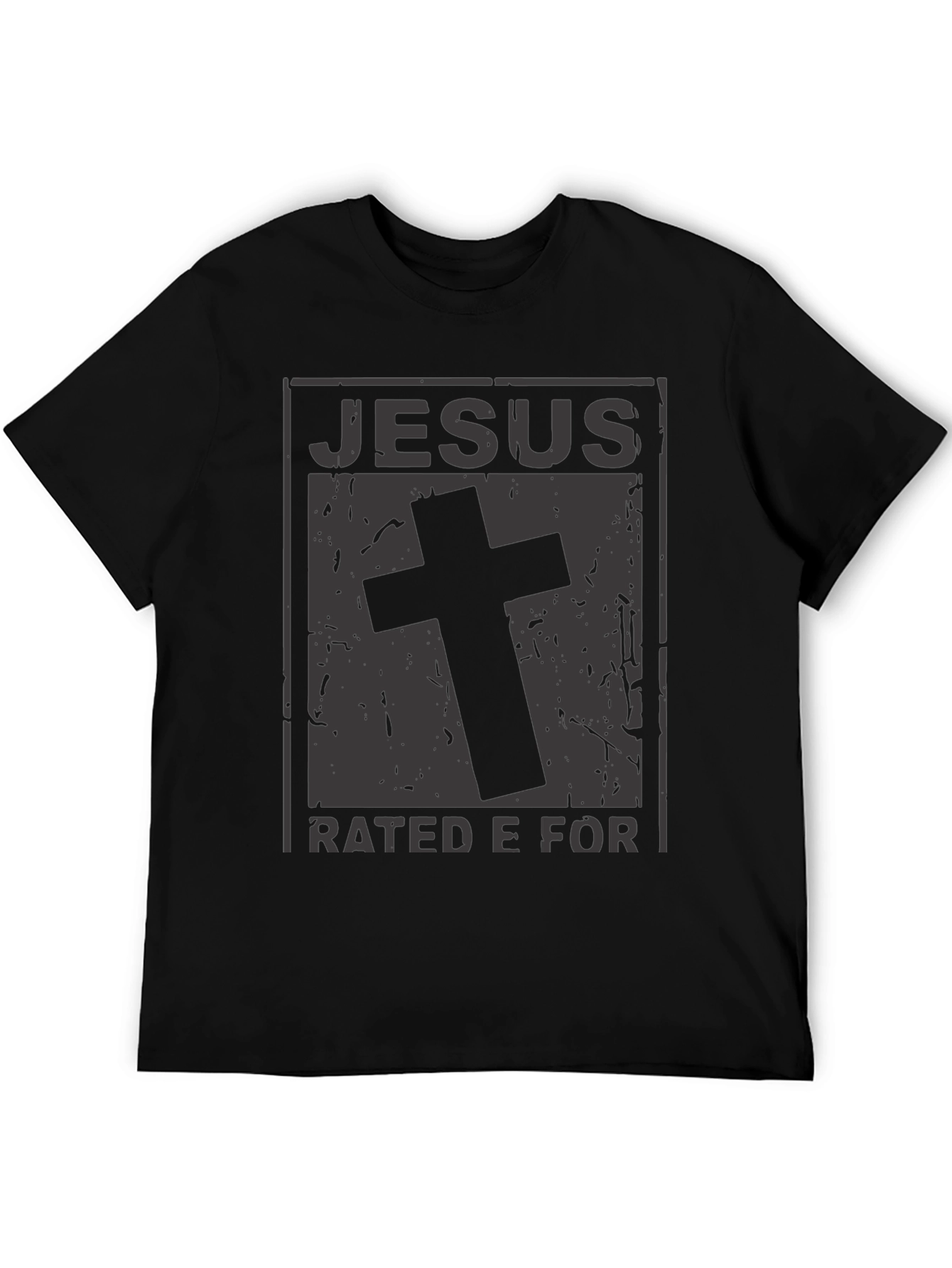 Jesus Rated E For Everyone Black Graphic T-Shirt