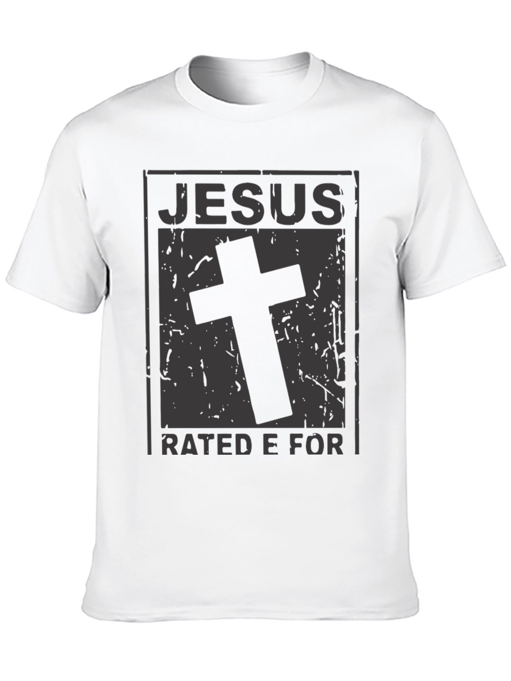Jesus Rated E For Everyone Black Graphic T-Shirt