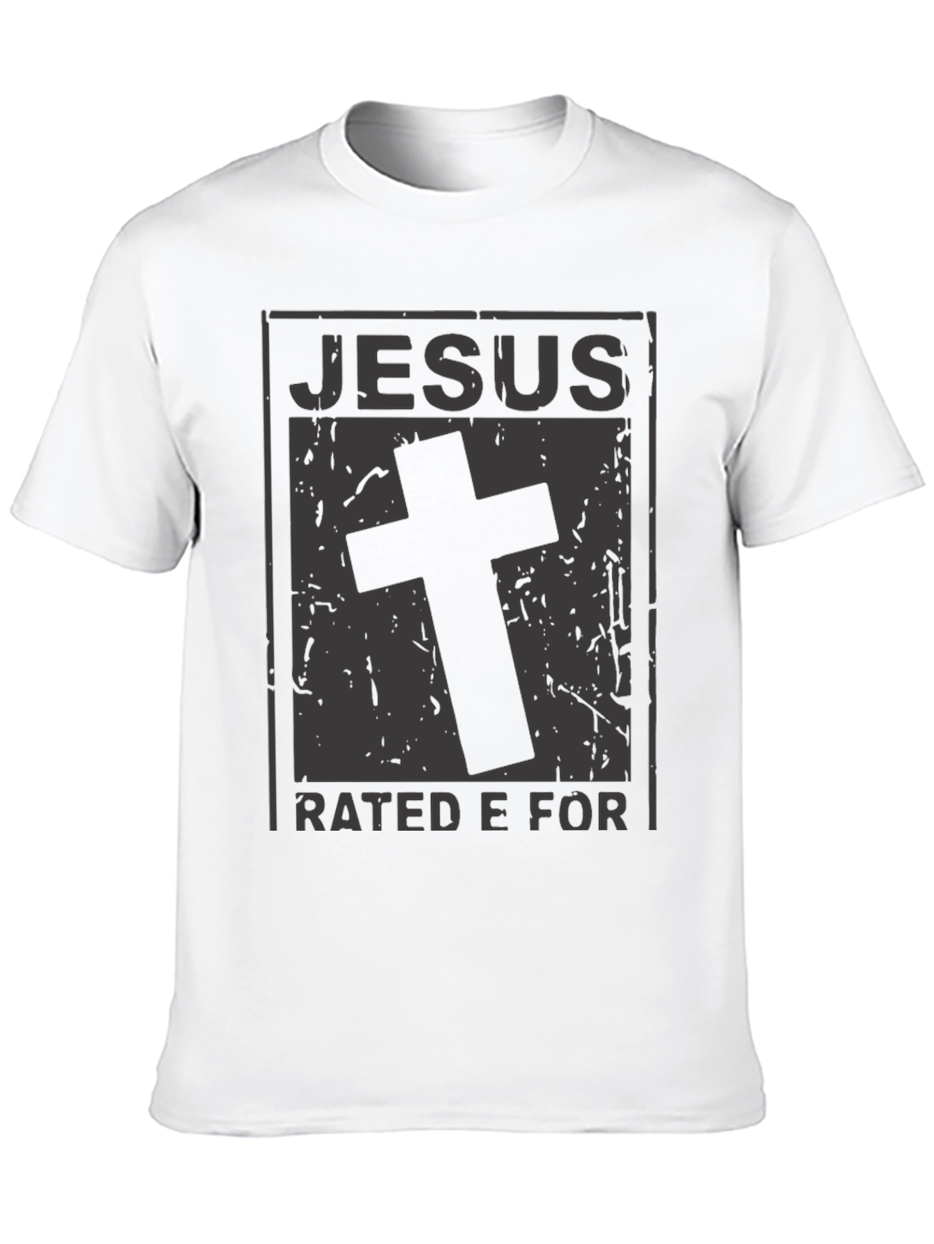Jesus Rated E For Everyone Black Graphic T-Shirt