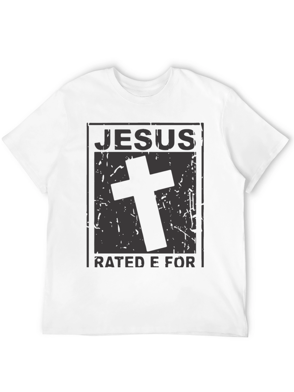 Jesus Rated E For Everyone Black Graphic T-Shirt