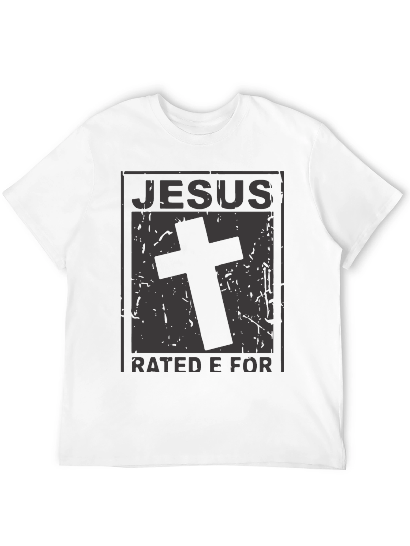 Jesus Rated E For Everyone Black Graphic T-Shirt