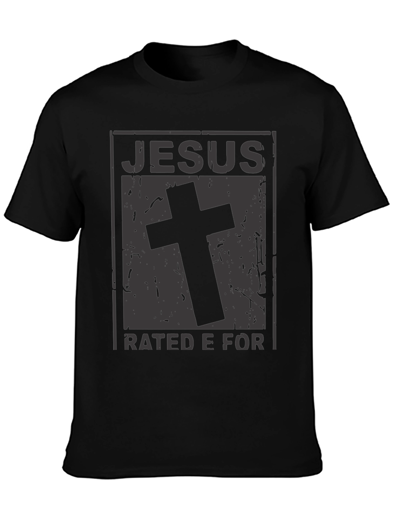 Jesus Rated E For Everyone Black Graphic T-Shirt