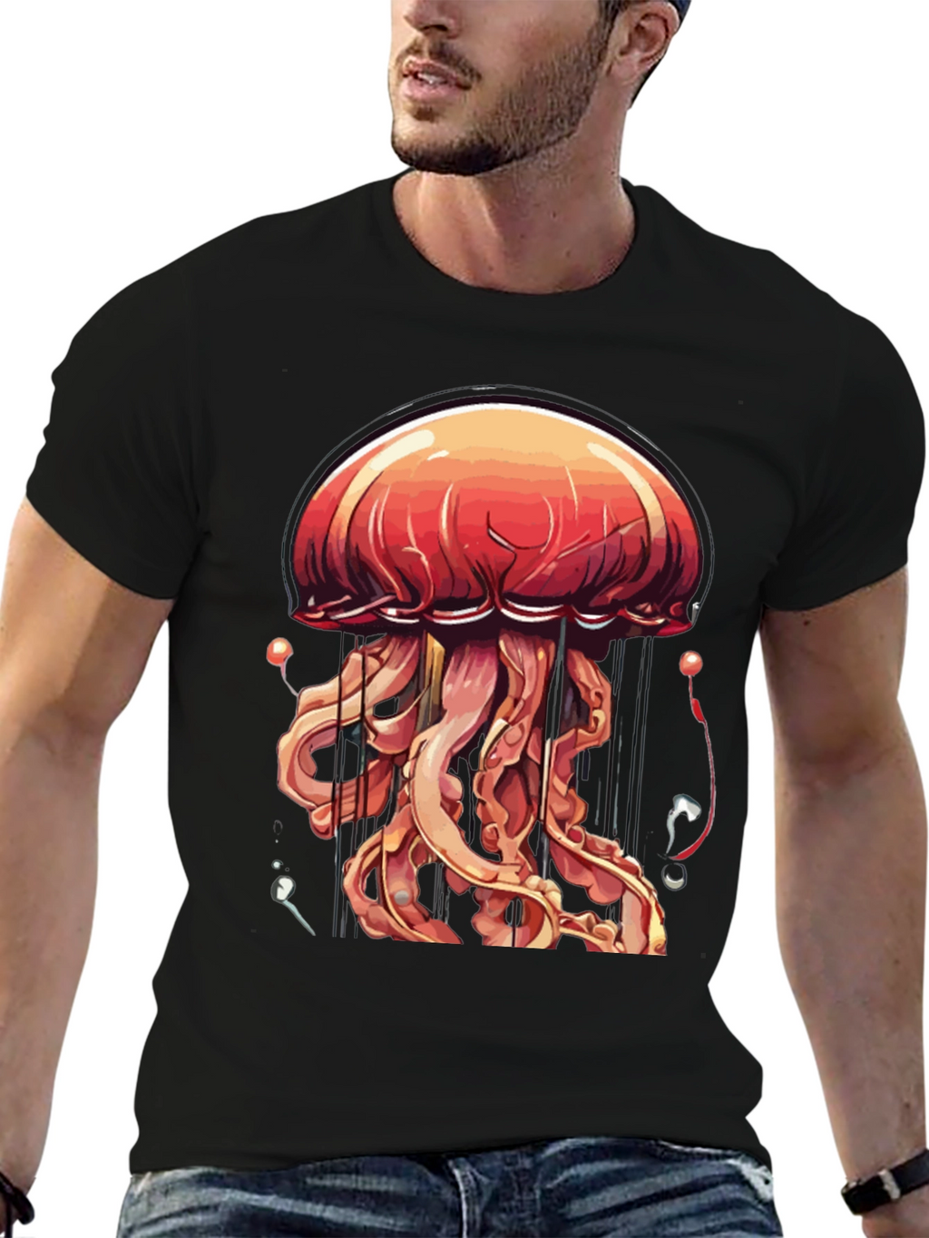 Jellyfish Graphic Tee - Unique Sea Life Design