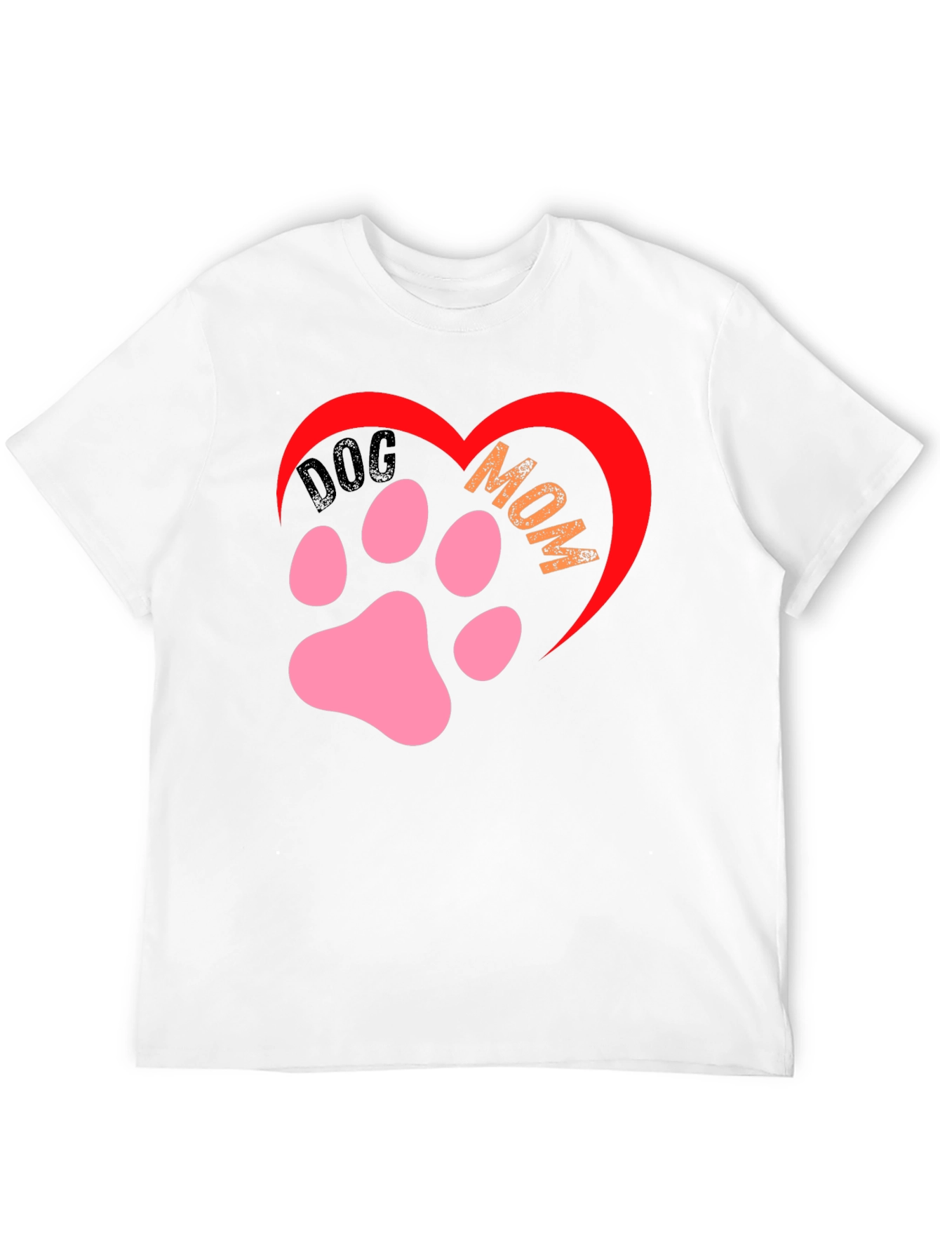 Dog Mom Paw Heart Graphic T-Shirt