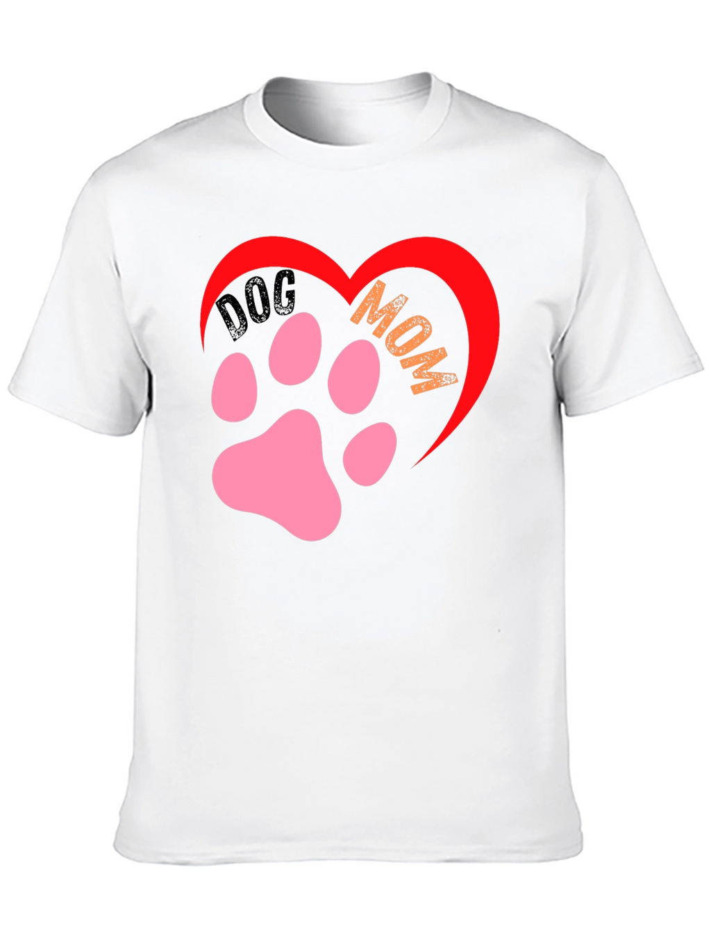 Dog Mom Paw Heart Graphic T-Shirt