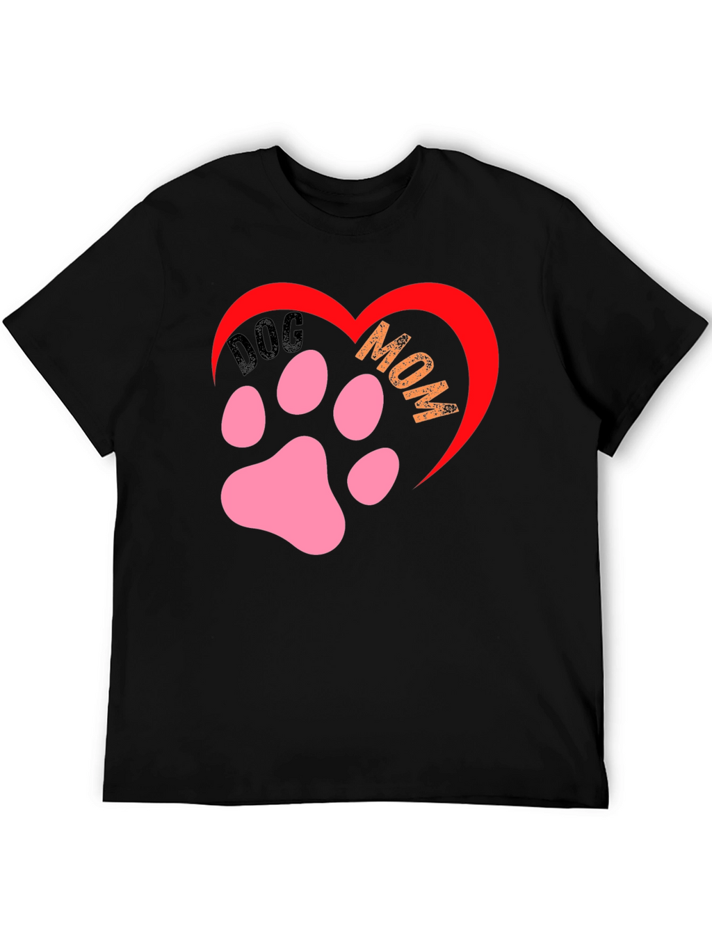 Dog Mom Paw Heart Graphic T-Shirt