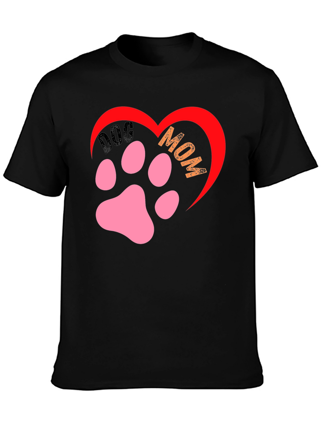 Dog Mom Paw Heart Graphic T-Shirt
