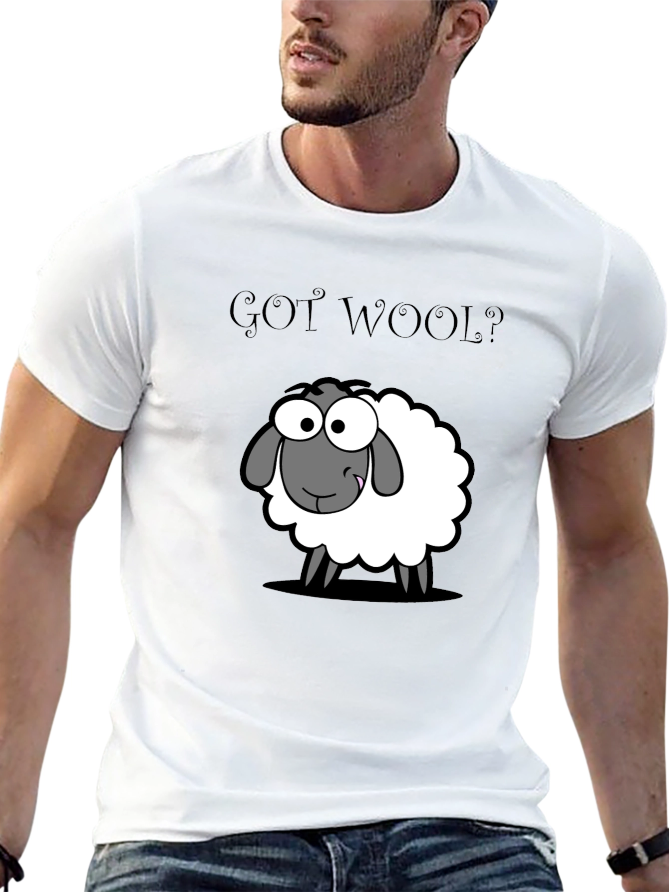 Got Wool? Sheep Graphic T-Shirt - Black Cotton Tee