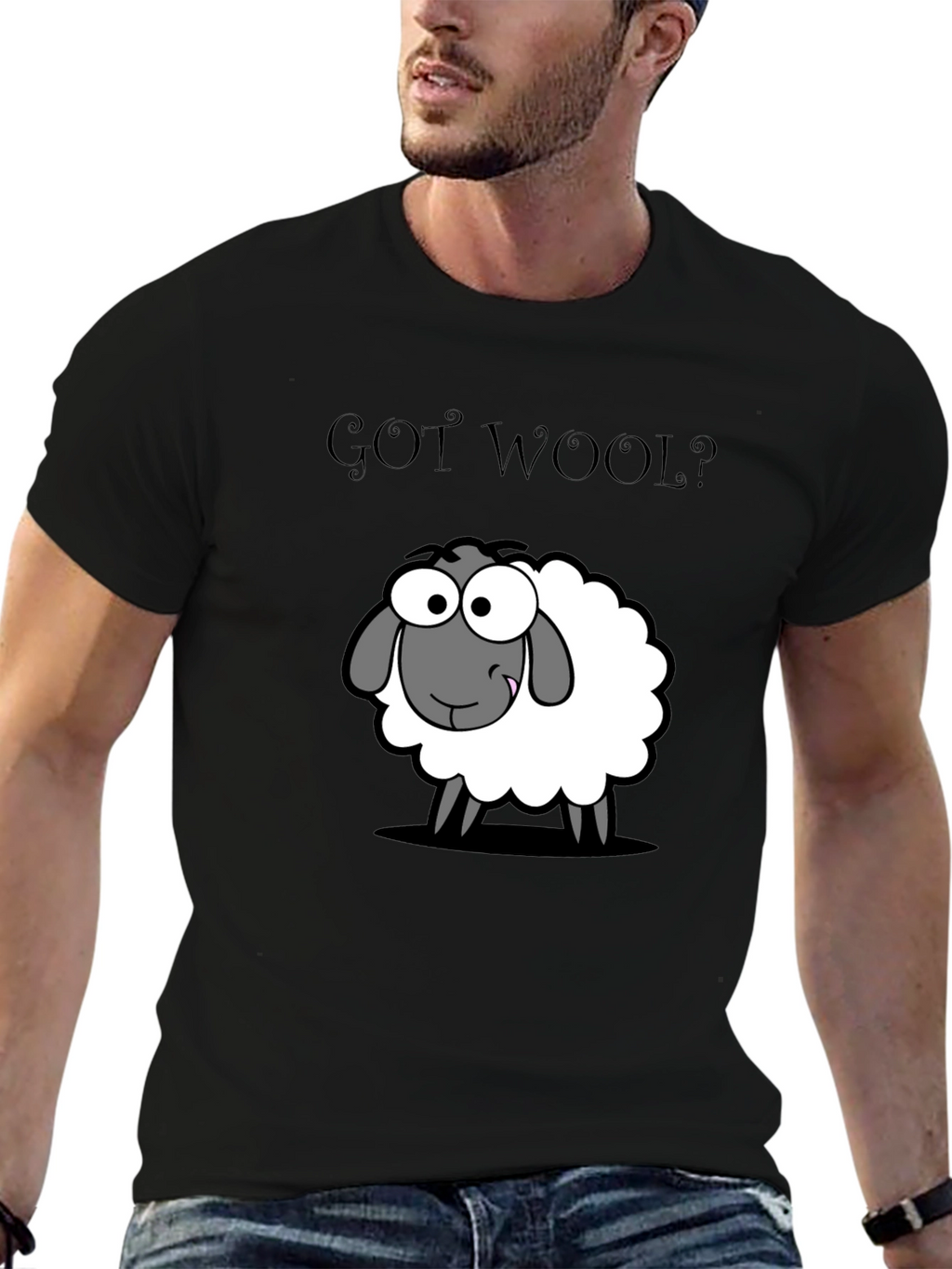 Got Wool? Sheep Graphic T-Shirt - Black Cotton Tee