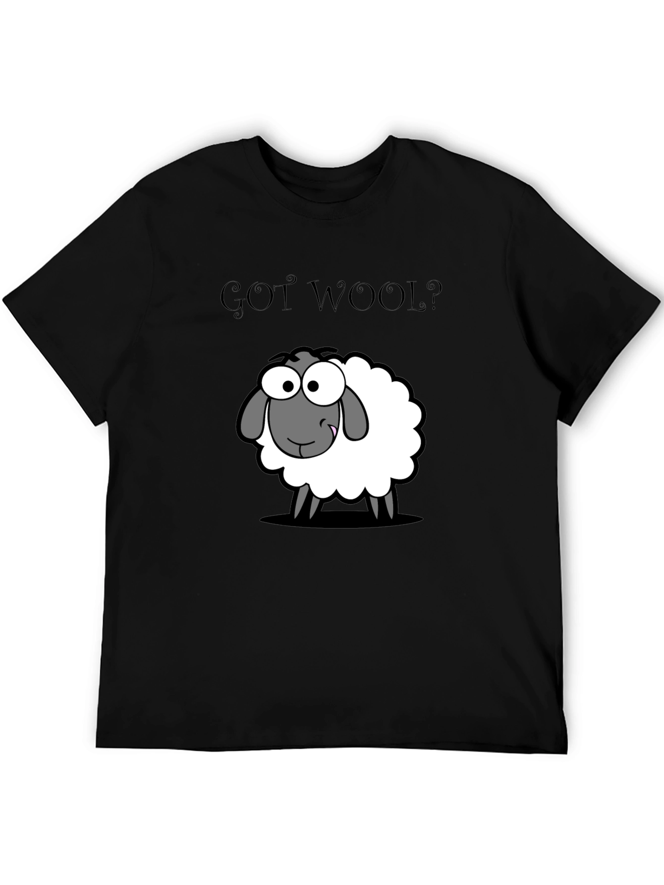 Got Wool? Sheep Graphic T-Shirt - Black Cotton Tee