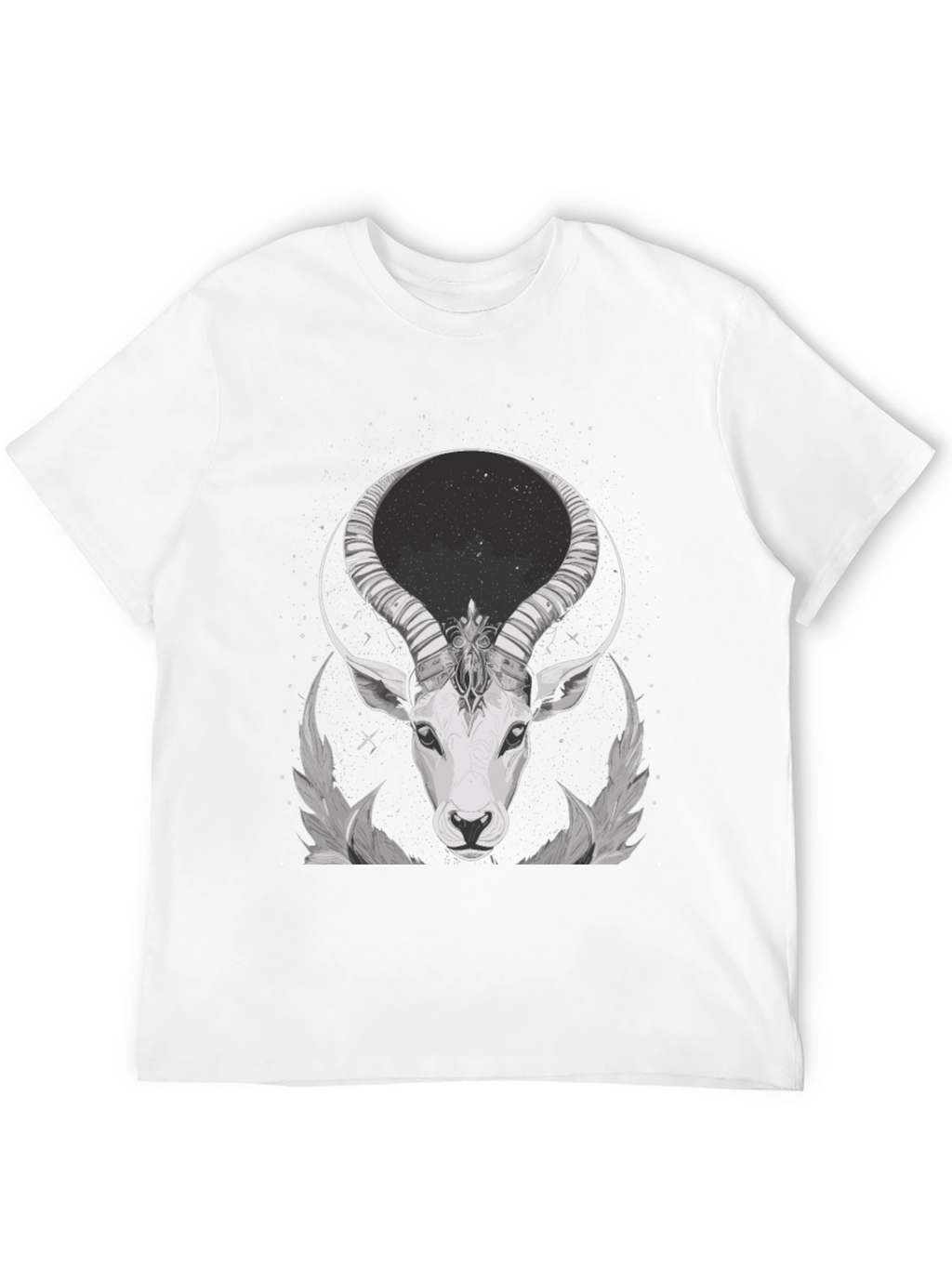 Cosmic Antelope Graphic Tee - Black Cotton Blend