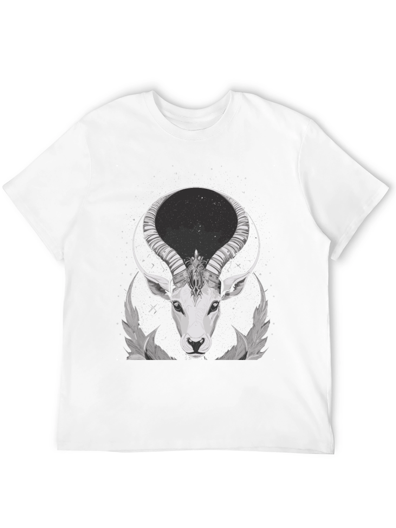 Cosmic Antelope Graphic Tee - Black Cotton Blend