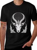 Cosmic Antelope Graphic Tee - Black Cotton Blend