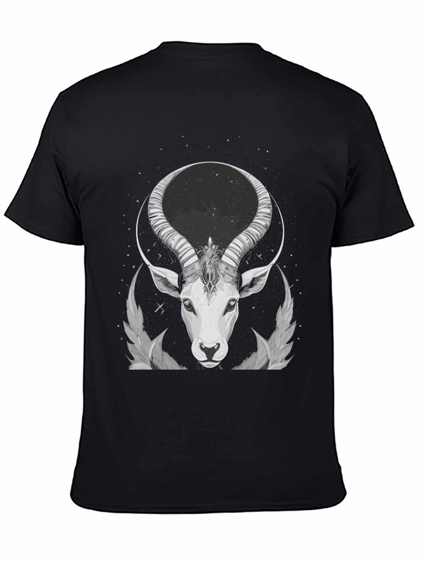 Cosmic Antelope Graphic Tee - Black Cotton Blend