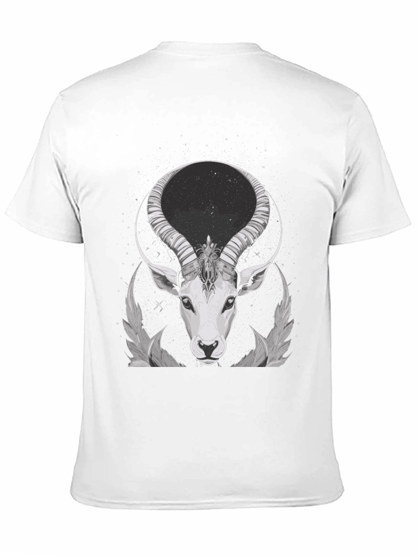 Cosmic Antelope Graphic Tee - Black Cotton Blend