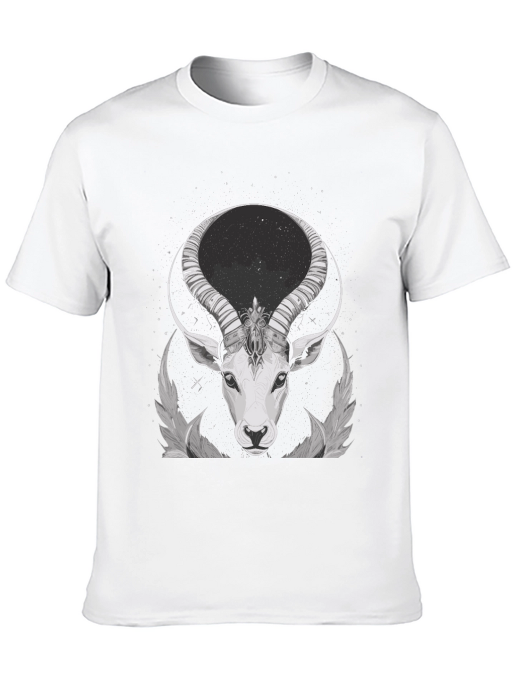 Cosmic Antelope Graphic Tee - Black Cotton Blend