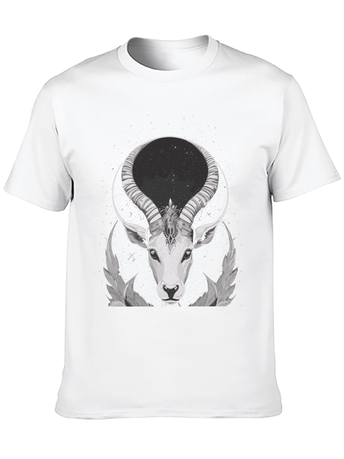 Cosmic Antelope Graphic Tee - Black Cotton Blend