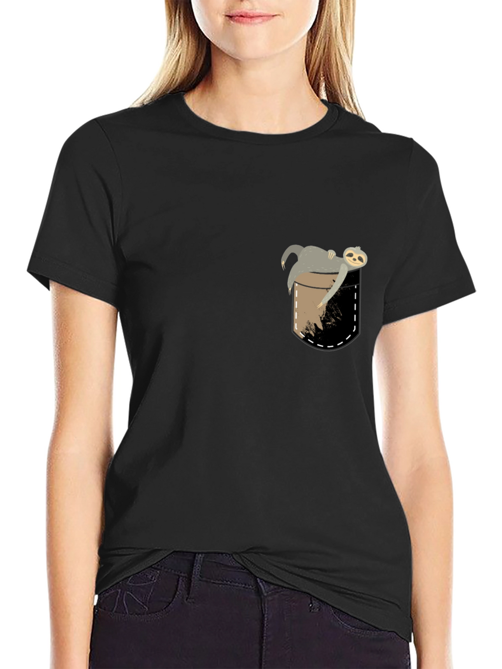 Sloth Pocket T-Shirt - Funny Lazy Animal Tee
