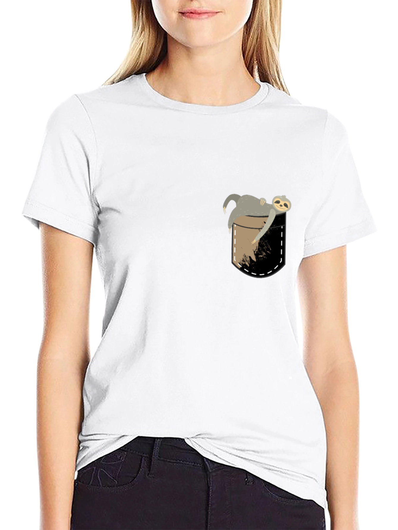 Sloth Pocket T-Shirt - Funny Lazy Animal Tee